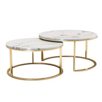 Table basse de luxe de centre de marbre de pied d'or de conception moderne de meubles de canapé de salon