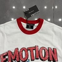 Supplier Terpercaya Harga Grosir Murah Kaos Putih Berkualitas Tinggi Lengan Pendek Katun Motif Kartun Custom MIXED EMOTION Kaos Pria