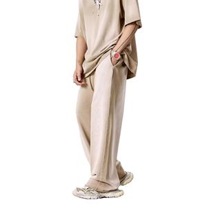 Pantalones Unisex de Algodón Estilo Machete con Diseño de Bordes Dispersos para las Cuatro Estaciones, Estilo Urbano, Chino y Americano - Product Image 1