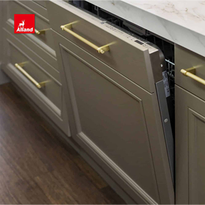 Lussuoso e affascinante armadio da <span class=keywords><strong>cucina</strong></span> accogliente con porta da incasso verde kaki con raccordo per la conservazione del vino ed apparecchio nascosto coperto - Product Image 5