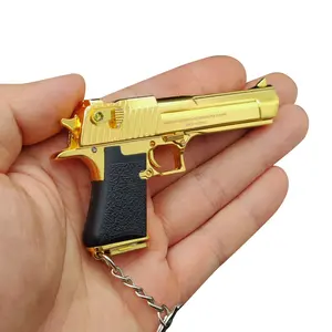 Desert Eagle Mainan Senjata Mini Pistol Logam Gantungan Kunci Hadiah Anak Laki-laki 1:3 Plastik Portabel Penjualan Pabrik