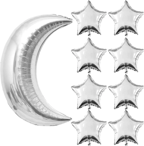 Ensemble de ballons décoratifs DAMAI pour l'Aïd, lune et étoile, bleu marine et or, taille moyenne, fournitures pour fête du Ramadan en intérieur - Product Image 3