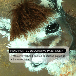 Décoration de la maison Mixed Media Art Alpaga 3D <span class=keywords><strong>Peinture</strong></span> Physique Creative Animal Modélisation Wall Art <span class=keywords><strong>Peinture</strong></span> À L'huile À La Main - Product Image 4