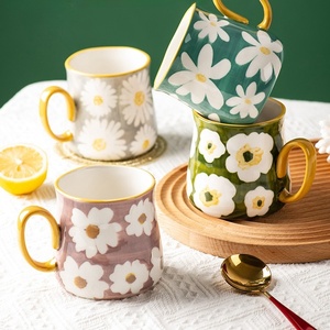 Regalo del <span class=keywords><strong>Día</strong></span> <span class=keywords><strong>de</strong></span> la madre Estilo moderno Pintado a mano Margarita Taza <span class=keywords><strong>de</strong></span> leche <span class=keywords><strong>de</strong></span> cerámica - Product Image 3