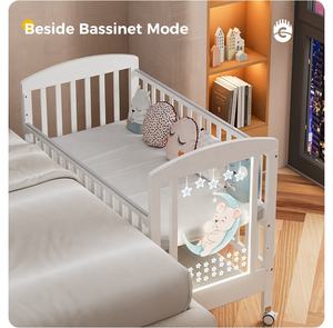 Lit bébé en bois réglable en hauteur avec tiroir, <span class=keywords><strong>anti</strong></span>-moustiques et lumières intégrées – Meilleure vente - Product Image 5