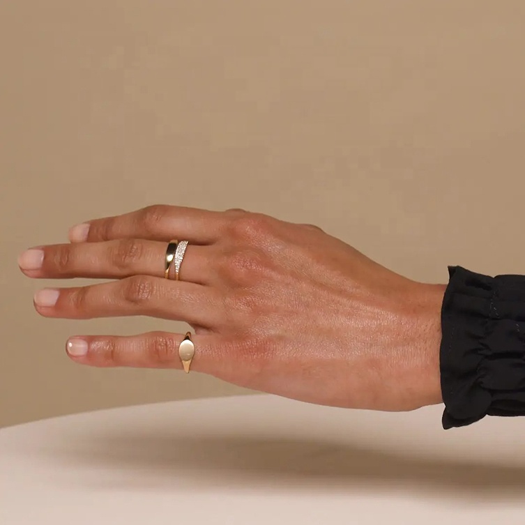 Mejuri Slim Signet Ring - 14K Gold Plated Sterling Silver