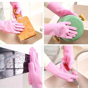 Guantes de Silicona para Limpieza con Palma Exfoliante, Resistentes al Calor, para Lavar Platos en la Cocina - Product Image 2
