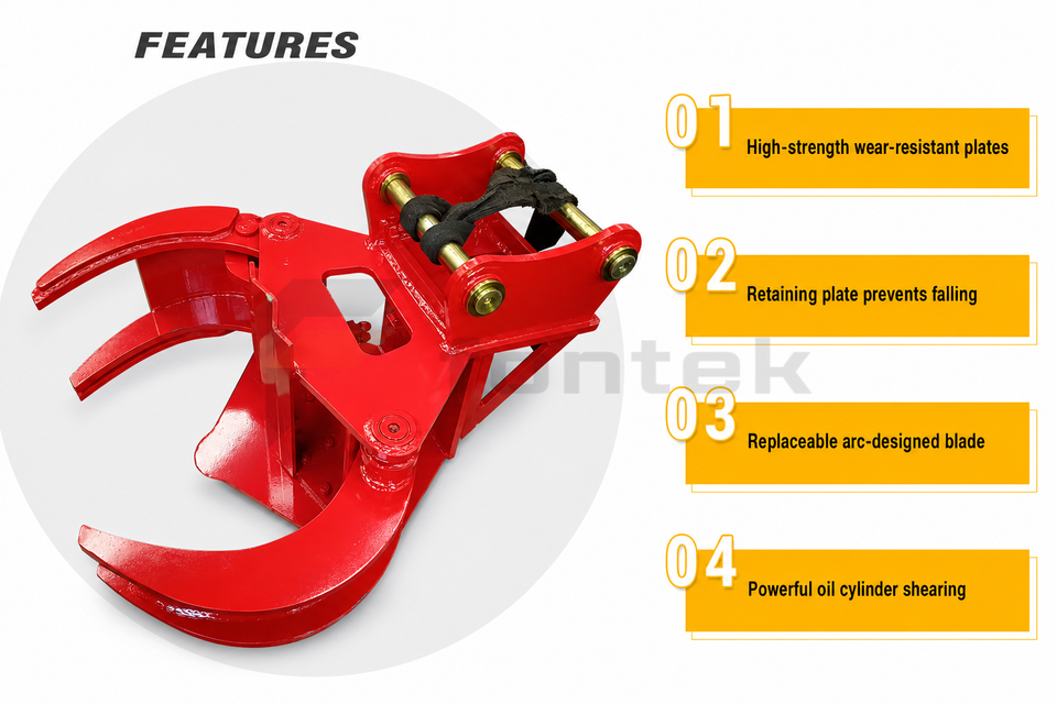 CE Certified HS01 Single Cylinder Hydraulic Tree Shear for 1-3 Ton Mini ...