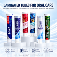 Tube de dentifrice en aluminium et plastique de qualité alimentaire, toucher doux, 50 ml, bouchon à vis, logo personnalisé imprimé UV, emballage pour soins bucco-dentaires