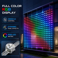 Rideau lumineux à pixels LED RVB haute densité, 400 points, pas de 50 mm, DMX512, IP67, pour éclairage extérieur de façade de bâtiment