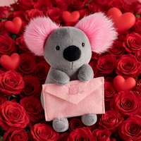 Peluche Koala Bébé Ultra Douce et Courte, le Cadeau Idéal, Jouet Koala Rose pour Confesser sa Trousse d'amour à la Saint-Valentin