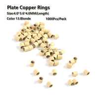 Omh — anneau à maillons en cuivre, perles plates 4.0x3.6x4.0mm, pour extensions de cheveux, accessoires, vente en gros