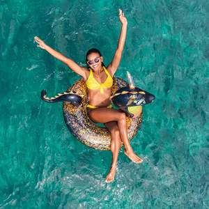 Flotador Inflable de PVC con Diseño de Dragón Negro Brillante para Piscina - Product Image 5