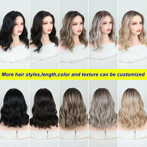 Perruques synthétiques monofilament noires naturelles Julianna Wholesale Futura Fibra sans nœuds, sans colle, avec base en dentelle et monofilament - Product Image 5