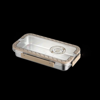 Boîte à bento étanche en acier inoxydable 304, conteneur alimentaire portable avec couvercle à date de fraîcheur, grande capacité sans BPA, boîte à lunch