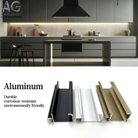 Portes et cadres de placard en aluminium modernes personnalisés en usine avec charnières pour une utilisation en cuisine