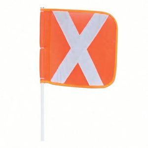 Bandera de advertencia de seguridad para vehículos todoterreno de minería y construcción, 6/8/10 pies, con tubo de fibra de vidrio - Product Image 3