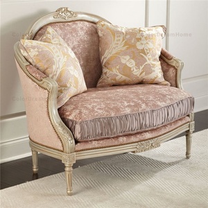 Canapé royal en bois antique, sofa de loisirs, design fait à la main, de haute qualité, 2 pièces - Product Image 5