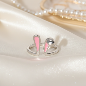 Vente en gros de bagues en argent pur 925, bague en argent simple, bague mignonne en forme d'oreille de lapin - Product Image 2