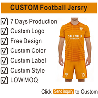 Maillot de football orange élégant à séchage rapide, directement de l'usine, avec logo personnalisé, pour équipe sportive, vêtements de football imprimés