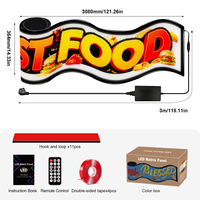 Letrero Publicitario Inteligente Programable de Dos Filas Extra Grandes, Pantalla LED Flexible para Fachada de Tienda y Vidrio