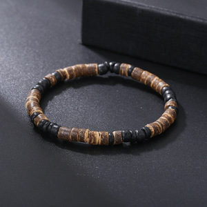 2025 New Men's Trendy Design Handmade <b>Bead</b> Skull Retro Style Wooden <b>Bead</b> <b>Bracelet</b> - Product Image 4