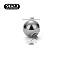 Kaishee G23 Accessoires de piercing corporel en titane, pièces de base simples, base plate, M09, filetage, boule, labret, bijoux corporels
