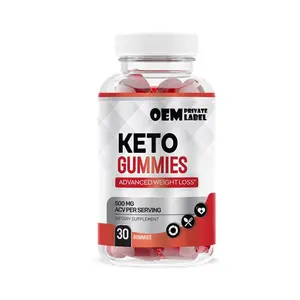 Private Label OEM 60pc Detox Rápido Emagrecimento Queimar Gordura Vinagre De Cidra De Maçã Gomas Adulto Keto Gummies Para Perda De Peso Suporte