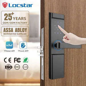 Locstar Security Wireless Electronic Digital Door Mortise RFID Card Code Touch Keypad Blue Tooth TTlock Hotel Smart Lock