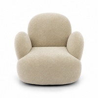 Fauteuil pivotant moderne en tissu avec rembourrage en mousse haute résilience, fauteuil d'appoint pour hall d'hôtel, salon
