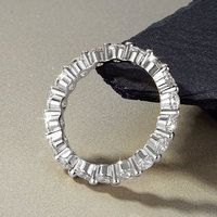 Bague en or plaqué 14 carats pour femme, alliance de mariage éternelle 3 mm 0,1 ct, bague de fiançailles empilable en moissanite pour femme, prix d'usine