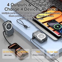 Batterie externe 10000 mAh à charge rapide 22,5 W pour S390 avec chargeur magnétique sans fil pour montre connectée, pliable et prise CA intégrée