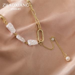 Joyería de Moda: Dijes de Acero Inoxidable con Diseño de Perlas de Agua Dulce de Forma Irregular para Mujer y Novia - Product Image 4