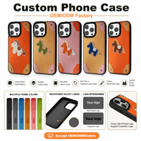 Étui personnalisé brodé motif cheval pour iPhone 17 Pro Max, coque de protection de luxe en cuir PU et patchwork, coque pare-chocs sur mesure avec identité de marque