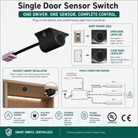 Sakelar Sensor Pintu Lemari 12V/24V Kabel Berkabel Kontrol Terpusat Satu Pintu Lampu LED dengan Garansi 3 Tahun GRATIS-08C-21