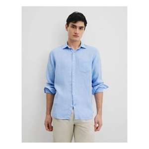 เสื้อเชิ้ตผู้ชาย สไตล์มินิมอล ทรงร่วมสมัย ผ้าเรียบเนียน สวมใส่สบาย ดีไซน์อเนกประสงค์สำหรับการแต่งตัวในชีวิตประจำวัน ผลิตจากอินเดีย - Product Image 6