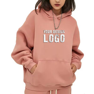 Sweat à capuche pour femme surdimensionné en molleton épais personnalisé de 350 g, mode décontractée, épaules tombantes, couleur unie - Product Image 4