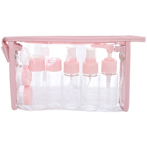 Juego de botellas de cosméticos para <span class=keywords><strong>viaje</strong></span>, estuche de PVC impermeable para cosméticos de <span class=keywords><strong>viaje</strong></span>, artículos de tocador, bolsa de maquillaje reciclada, 9 piezas - Product Image 2