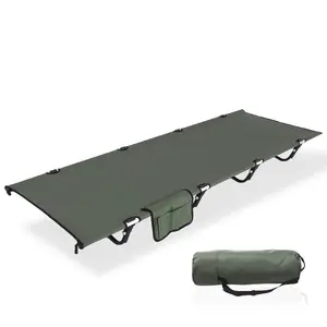 Outdoor Ultralicht Opklapbed Draagbare Outdoor Camping Aluminium Enkele Lunch Eenvoudig Opklapbed