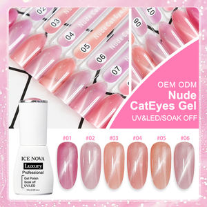 Esmalte em Gel Nude Cat Eye ICE NOVA <span class=keywords><strong>Moon</strong></span> Light Glass Bead Rosa 12 Cores Livre de Hema/Tpo Gel Cristal 9d Atacado Arte de Unhas UV - Product Image 3