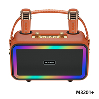M3201+ Haut-parleurs avec lumières colorées, étanches, pour l'extérieur, son clair, basses de haute qualité, haut-parleur karaoké puissant avec micro