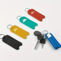 Étui à rouge à lèvres en cuir PU souple, porte-baume à lèvres, porte-clés, pochette pour gloss, accessoires de voyage