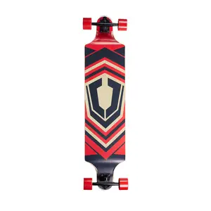 OEM 42 Inci Cruiser Skate Board Tendangan Ganda Tanah Surfskate Kanada Maple Jembatan Kayu Papan Skate Longboard Skateboard