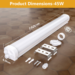 Lámpara de Techo LED Tri-Proof de 1500 mm/5 pies, 45 W, 5625 LM, IP65, Diseño <span class=keywords><strong>Enlazable</strong></span>, 5 Años de Garantía, Luz LED Hermética de 4000 K para Pasillo - Product Image 2