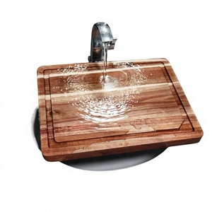 Tabla de Cortar Rectangular Sostenible de Madera de Acacia BS INTERNATIONAL BS-0021, 2.0 cm de Grosor, Apta para Lavavajillas, Mango para Cuchillo Hecho en Uttar - Product Image 3