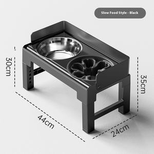 Mangkuk anjing yang ditinggikan anti tumpah, Tempat makan anjing dapat dimiringkan dengan mangkuk Stainless Steel dan mangkuk tempat makan lambat - Product Image 6