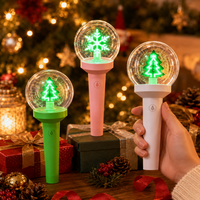 Bâton lumineux de Noël LED en plastique avec poignée personnalisée, impression de logo et motif, style romantique, cadeau ultime pour les fêtes et les célébrations