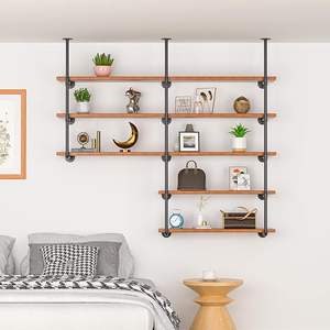 Soportes de Estantería de Tubo de Hierro Industriales, Estantes de Tubo DIY para Montar en la Pared Estilo Rústico para Cocina, Decoración de Sala de Estar y Estantería de Bar - Product Image 3