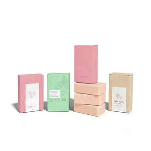 Eco Friendly Foldable Soap Packaging <b>Box</b> Made From Recycled Paper With Matte Finish And Custom Logo Embossing - Product Image 2