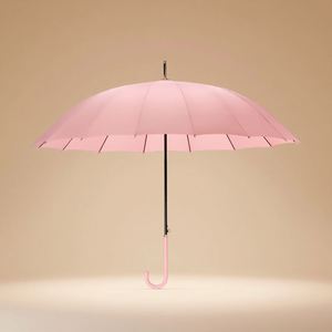Parapluie classique droit semi-automatique pliable, coupe-vent, pour le golf et l'extérieur, taille personnalisée, imprimé sur mesure, en pongee 190T, neuf - Product Image 4